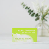 Best Design Lime Green + White Business Card Visitenkarte (Stehend Vorderseite)