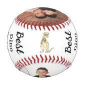 Best Dino Dad Ever Personalized Photos Baseball (Rückseite)