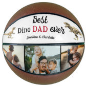 Best Dino Dad Ever Photo Collage Basketball (Vorderseite)