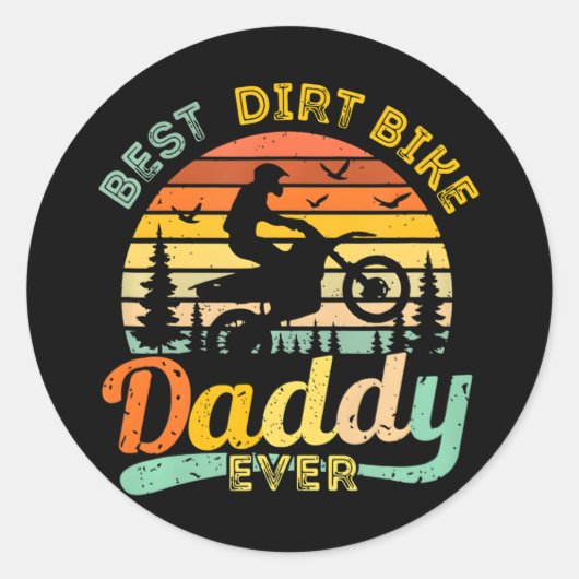 Best Dirt Bike Daddy Ever Motocross Dirtbike Runder Aufkleber (Vorderseite)