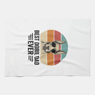 Best Dobie Dad Ever Vintage Dobermann Shirt_1 Geschirrtuch