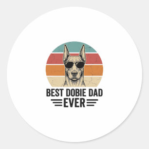 Best Dobie Dad Ever Vintage Dobermann Shirt_1 Runder Aufkleber
