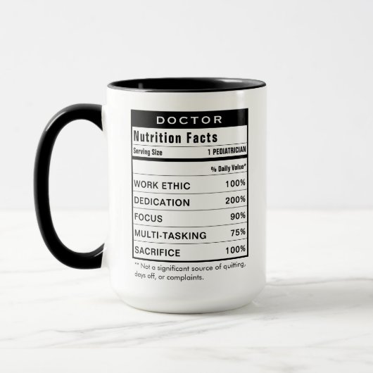 Best Doctor Ever Nutrition Facts Tasse (Links)