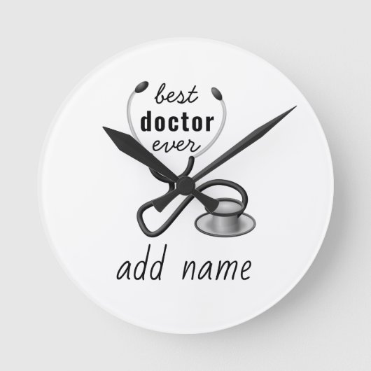 Best Doctor je Appreciation World's Bestes Doc Runde Wanduhr (Vorderseite)