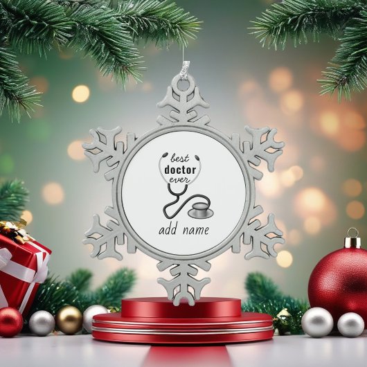 Best Doctor je Appreciation World's Bestes Doc Schneeflocken Zinn-Ornament