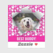 Best Dog Custom Pet Foto Paw Print Heft Muster Aufkleber (Blatt)