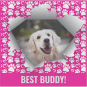 Best Dog Custom Pet Foto Paw Print Heft Muster Aufkleber (Vorderseite)