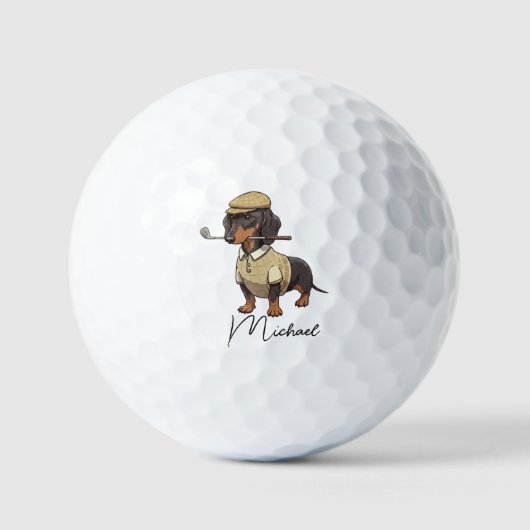 Best Dog Dad By Par Dachshund Name Golf Ball (Vorderseite)