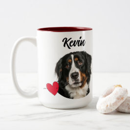 Best dog dad custom Foto/name & fun dog quote Zweifarbige Tasse