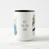 Best Dog Dad Ever 2 Custom Photo Modern Tasse (Zentrum)