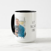 Best Dog Dad Ever 2 Custom Photo Modern Tasse (Vorderseite Links)