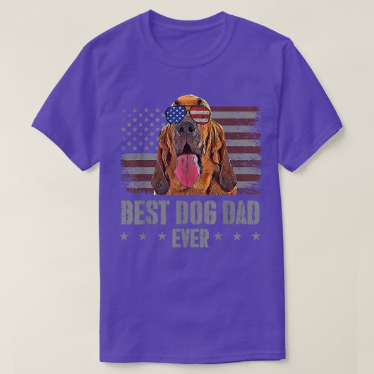 Best Dog Dad Ever American Flag T-shirt Father's D (Design vorne)