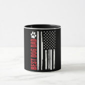 Best Dog Dad Ever American Flag Tasse (Zentrum)