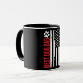 Best Dog Dad Ever American Flag Tasse (Vorderseite Links)