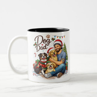 Best Dog Dad Ever Christmas Mug – Holiday Gift Cof Zweifarbige Tasse