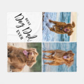 Best Dog Dad Ever Dog Lover Photo Collage Pet Fleecedecke (Vorderseite (Horizontal))