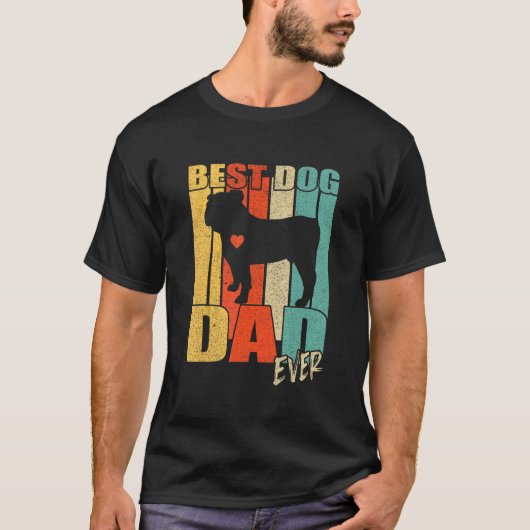 Best Dog Dad Ever English Bulldog Fathers Day Vint T-Shirt (Vorderseite)