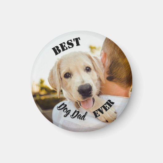 Best Dog Dad Ever Funny Pet Photo Magnet (Vorne)