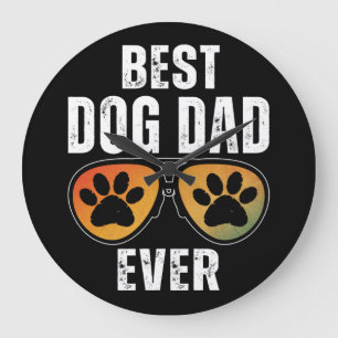 BEST DOG DAD EVER GROßE WANDUHR