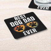 BEST DOG DAD EVER RECHTECKIGER PAPPUNTERSETZER (angewinkelt)