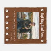 Best Dog Dad Paws Brown Pet Photo Fleecedecke (Vorderseite (Horizontal))
