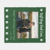 Best Dog Dad Paws Green Pet Photo Fleecedecke (Vorderseite (Horizontal))