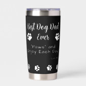 Best Dog Dad Paws Pet Black Photo Coffee Thermobecher (Vorderseite)