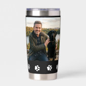 Best Dog Dad Paws Pet Black Photo Coffee Thermobecher (Rückseite)