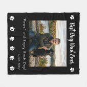 Best Dog Dad Paws Pet Black Photo Fleecedecke (Vorderseite (Horizontal))