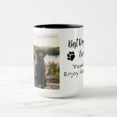 Best Dog Dad Paws Pet Photo Coffee Tasse (Zentrum)