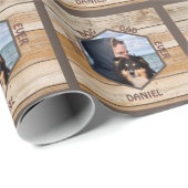 Best Dog Dad Rustic Custom Photo Geschenkpapier (Rolleneckpunkt)