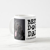 Best Dog Dad / Two Photo & Text Custom Coffee Mug Kaffeetasse (Vorderseite Links)