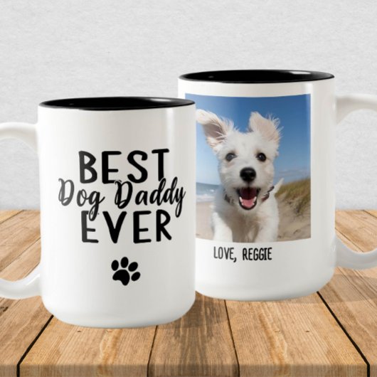 Best Dog Daddy je Custom Dog Vater Foto Zweifarbige Tasse