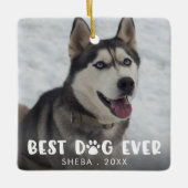 BEST DOG EVENT Paw Print Personalisiert Foto Keramikornament (Vorderseite)