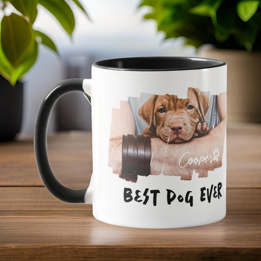 Best Dog Ever Pet's Modern Grunge Cooles Foto Paw Tasse