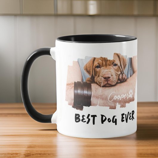 Best Dog Ever Pet's Modern Grunge Cooles Foto Paw Tasse