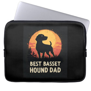 Best Dog Father Vater - Vintager Basset Hound T - Laptopschutzhülle
