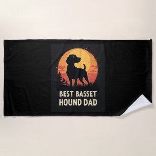 Best Dog Father Vater - Vintager Basset Hound T - Strandtuch