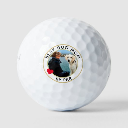 BEST DOG MAMA BY PAR Foto Herzstück Golfball (Vorderseite)