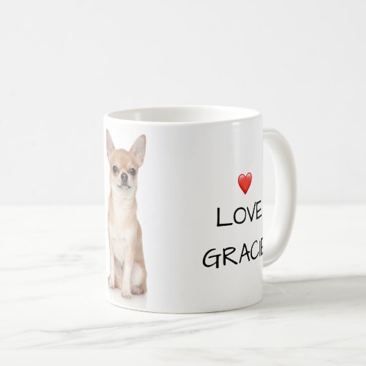 Best.Dog Mama.Ever. Chihuahua Liebe Name Foto Kaffeetasse (VorderseiteRechts)