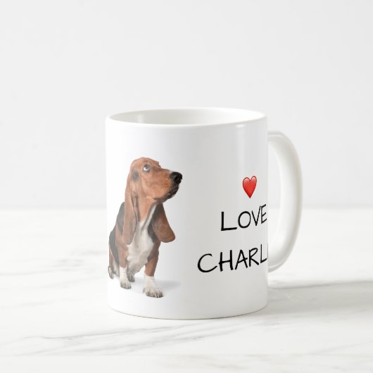 Best.Dog Mama.Ever. Foto für die Liebe Basset Kaffeetasse (VorderseiteRechts)