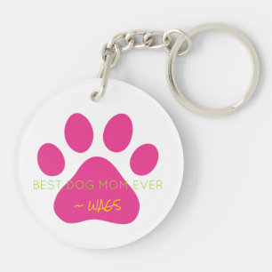 BEST DOG MAMA JE Pet NAME Pink Pet Pet Pet Spaß Schlüsselanhänger