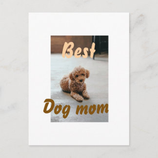 Best dog mom brown puddle pet dog cat mothers day  postkarte