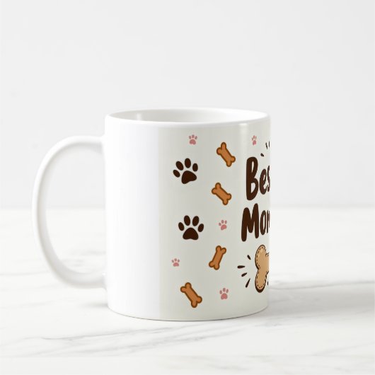 Best Dog Mom Ever – 11 oz Café Style Mug Kaffeetasse (Links)