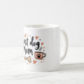Best Dog Mom Ever – 11 oz Mug with Dog Bone Kaffeetasse (VorderseiteRechts)