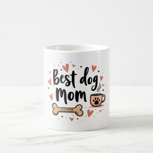 Best Dog Mom Ever – 11 oz Mug with Dog Bone Kaffeetasse (Mittel)