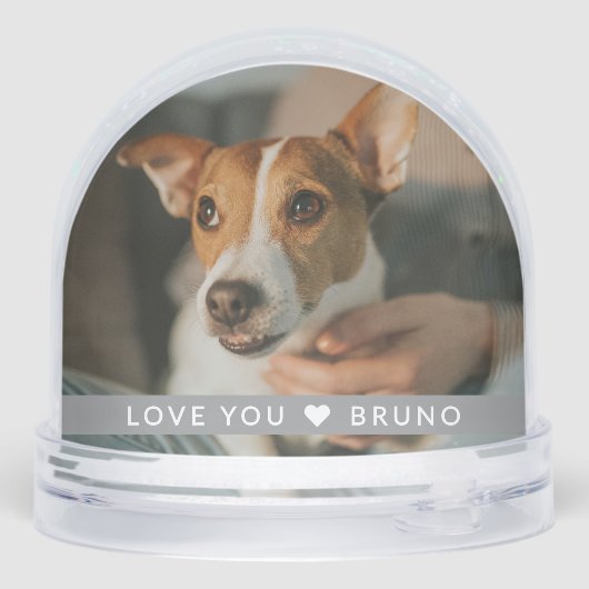 Best Dog Mom Ever 2 Photo Personalized  Gift Schneekugeln (Rückseite)