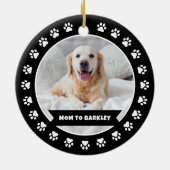 Best Dog Mom Ever Custom Photo Black White Type Keramik Ornament (Hinten)