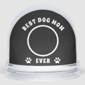 Best Dog Mom Ever Custom Photo Personalized Schneekugeln (Vorderseite)