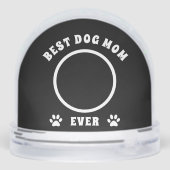 Best Dog Mom Ever Custom Photo Personalized Schneekugeln (Rückseite)